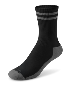 Anytime Crew Sock - Natural Black/Dark Grey Stripe